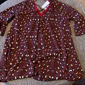 NWT Maroon Cheetah Print Dress